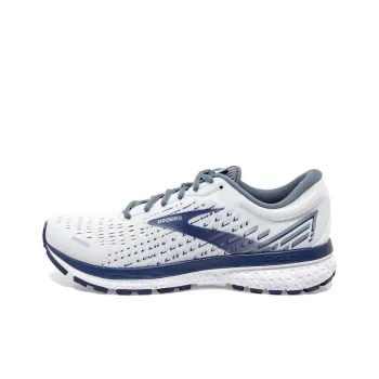 Brooks Ghost 13 Anti Slip Wear Resistant Low Top Casual Running Shoes Men's White Blue