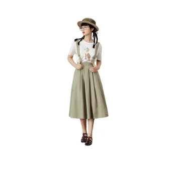 ZIHAN Casual Long Skirt Women's Khaki Green