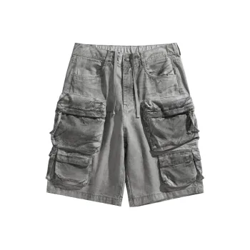 HKRXEC Cargo Shorts Men Gray