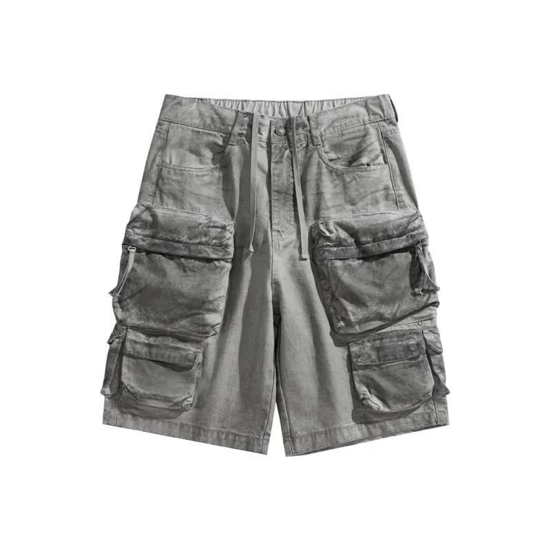 HKRXEC Cargo Shorts Men Gray-0