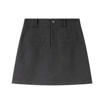 VIMLY Casual Short Skirts Women's Dark Gray