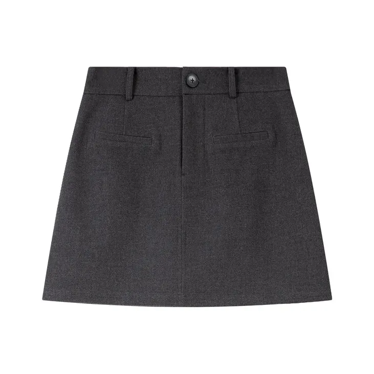 VIMLY Casual Short Skirts Women's Dark Gray-0