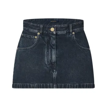 LOUIS VUITTON Nautical Lv Patch Denim Mini Skirt