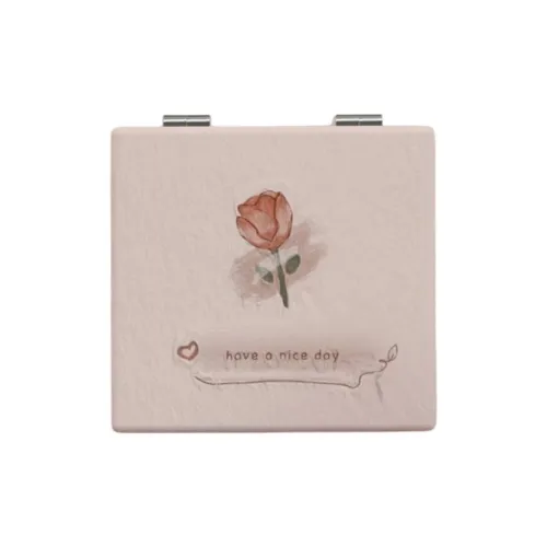 JIXUAN Flap Foldable Small Mirror Portable Rose Mini