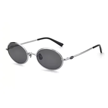 Fakeme Metal Oval Sunglasses Unisex Silver