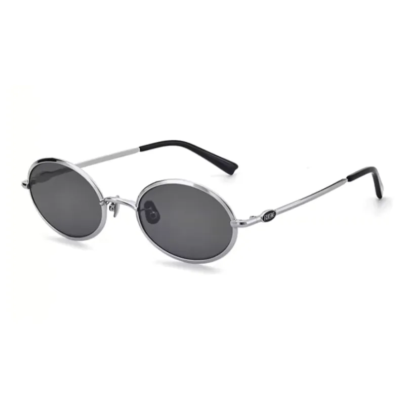 Fakeme Metal Oval Sunglasses Unisex Silver-0