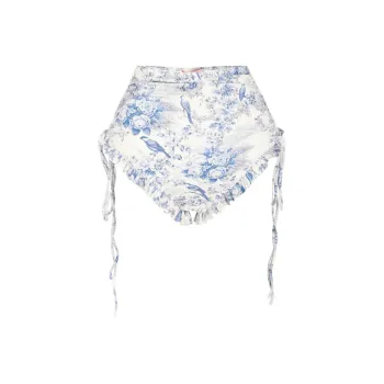 Selkie Collection SS24 Swimming Shorts Women's Cannes Forest Hundred Birds Playing Print