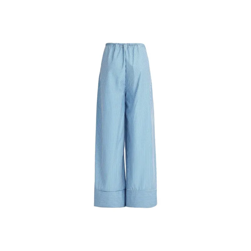 Rose Casual Pants Women's Blue Stripes-1