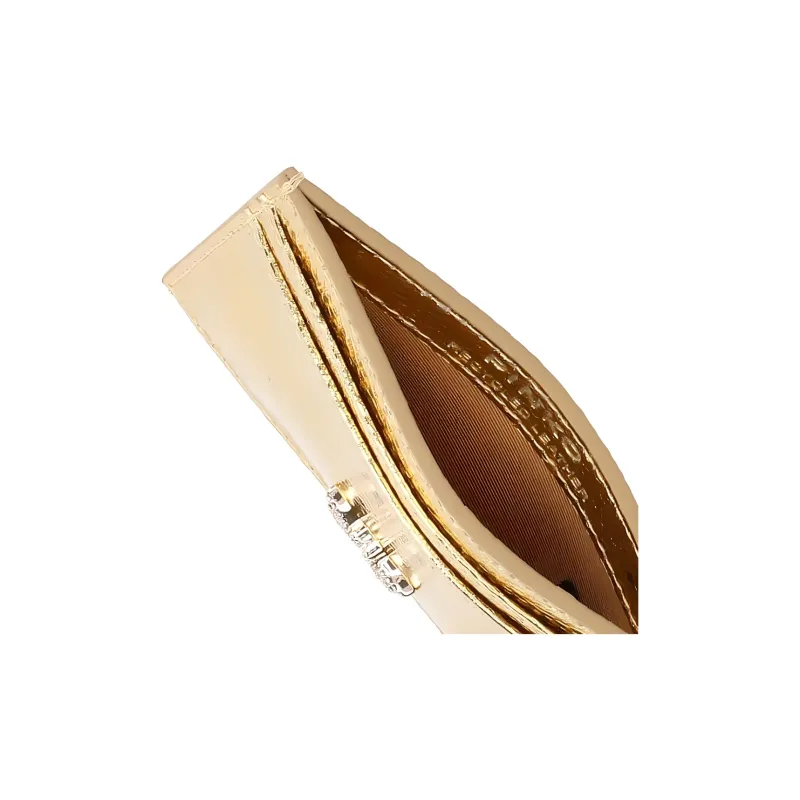 PINKO Leather Card Holder Women's Gold-3
