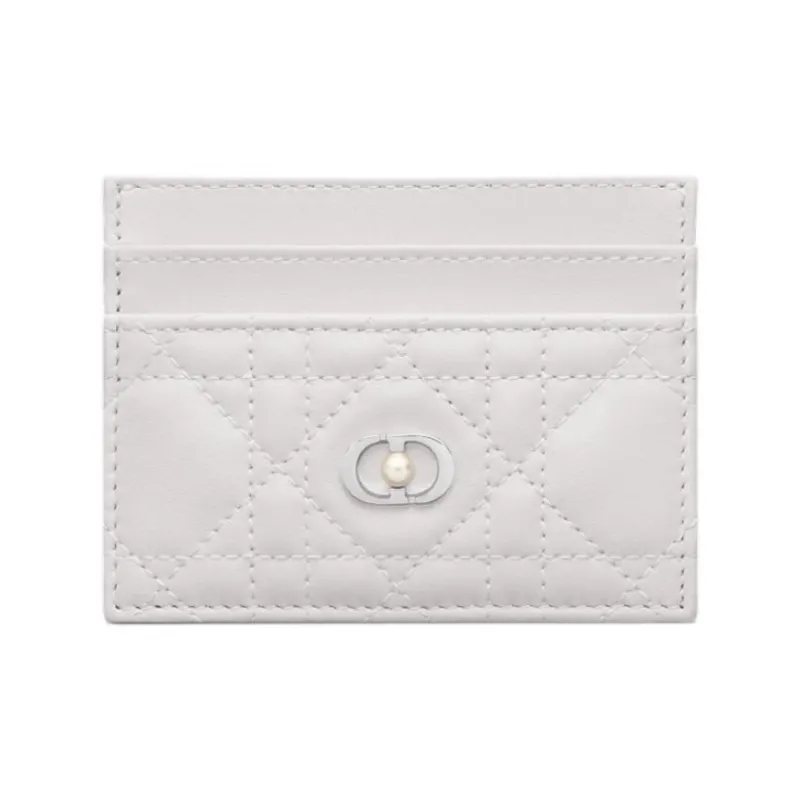 DIOR Jolie Lambskin Card Holder Women's White-0