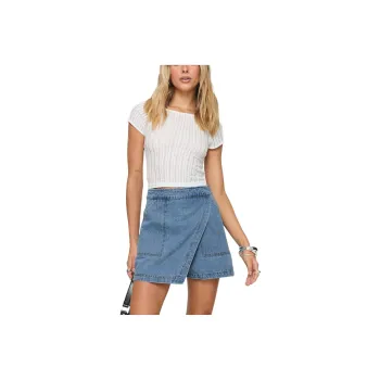 PRINCESS POLLY BENTIEZ DENIM SKORT Denim Shorts Women's MID WASH/Medium Water Wash