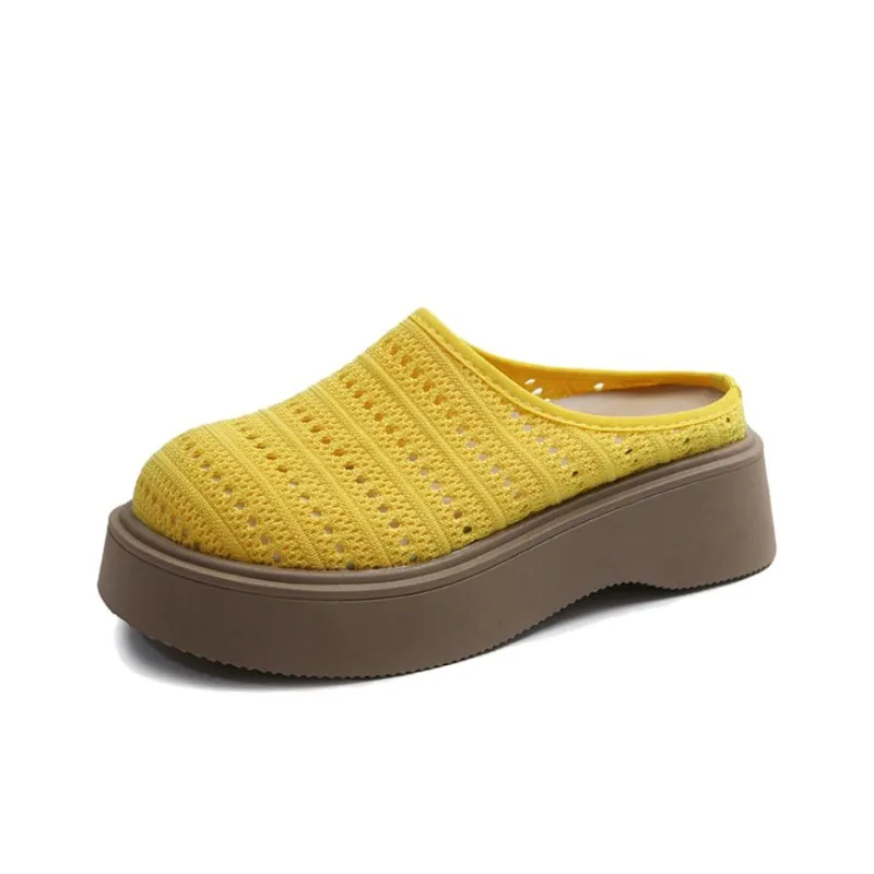 Baibianzhiheren Rubber Sole Closed Toe Slippers Women's-5