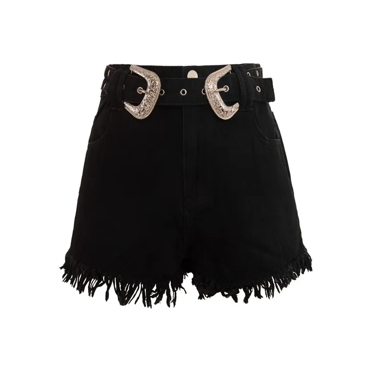 UNIFREE Denim Shorts Women's Black-0