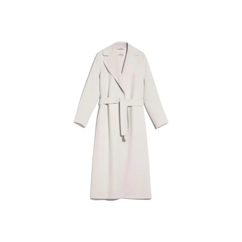 MaxMara Poldo Collection Wool Robe-Style Coat Coats Women's Milk White-0