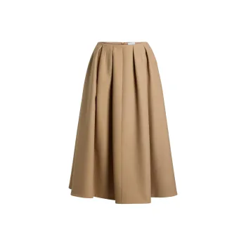 Patou Pleated Midi Skirt
