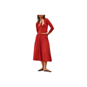 FREE PEOPLE Perfect Tones Set Skirt Set Women's Salsa/Red