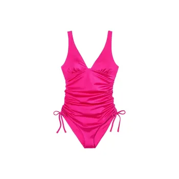 Victoria's Secret Ruched Plunge One-Piece Swimsuit / Pink One-Piece Swimsuits Women's Pink