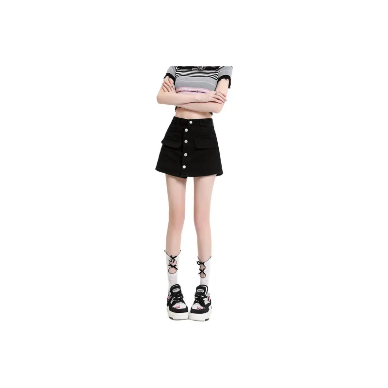 Rose Denim Short Skirts Women's-5