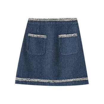 SHUIYUNJIAN Casual Short Skirts Women's Denim Blue