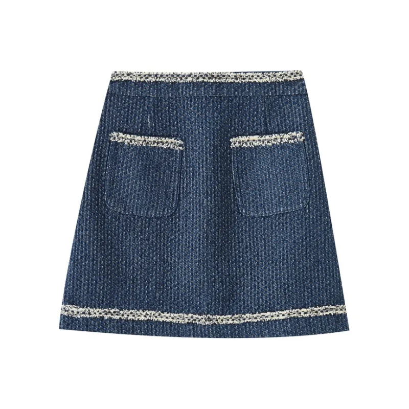 SHUIYUNJIAN Casual Short Skirts Women's Denim Blue-0