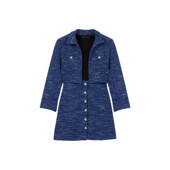 Maje Layered Tweed Mini Dress