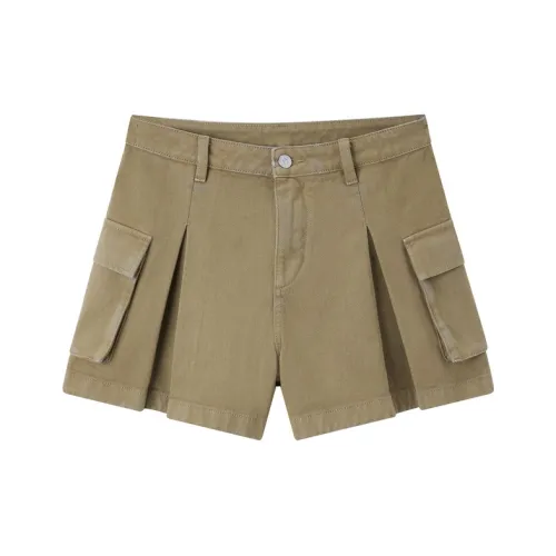 LEDIN Denim Shorts Women's Camel
