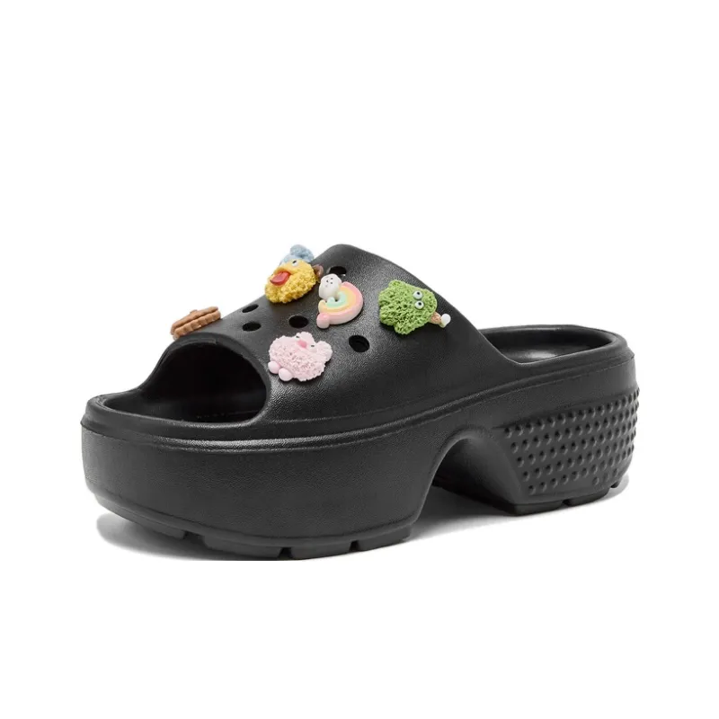 DAPHNE Slide Slippers Women's White/Black-0