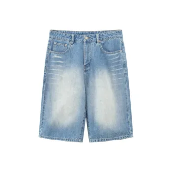 NO ONE ELSE Denim Shorts Unisex Denim Blue