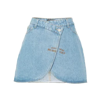 GCDS Logo embroidered Mini Denim Skirt