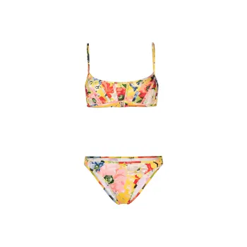 Zimmermann Alight Floral Print Corset Bikini
