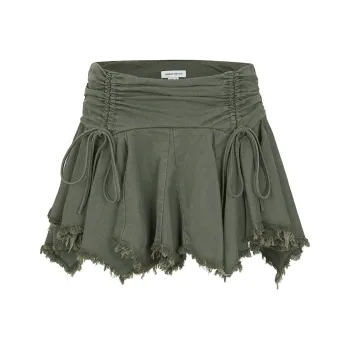 UR Boho Style Casual Short Skirts Women's Olive Green
