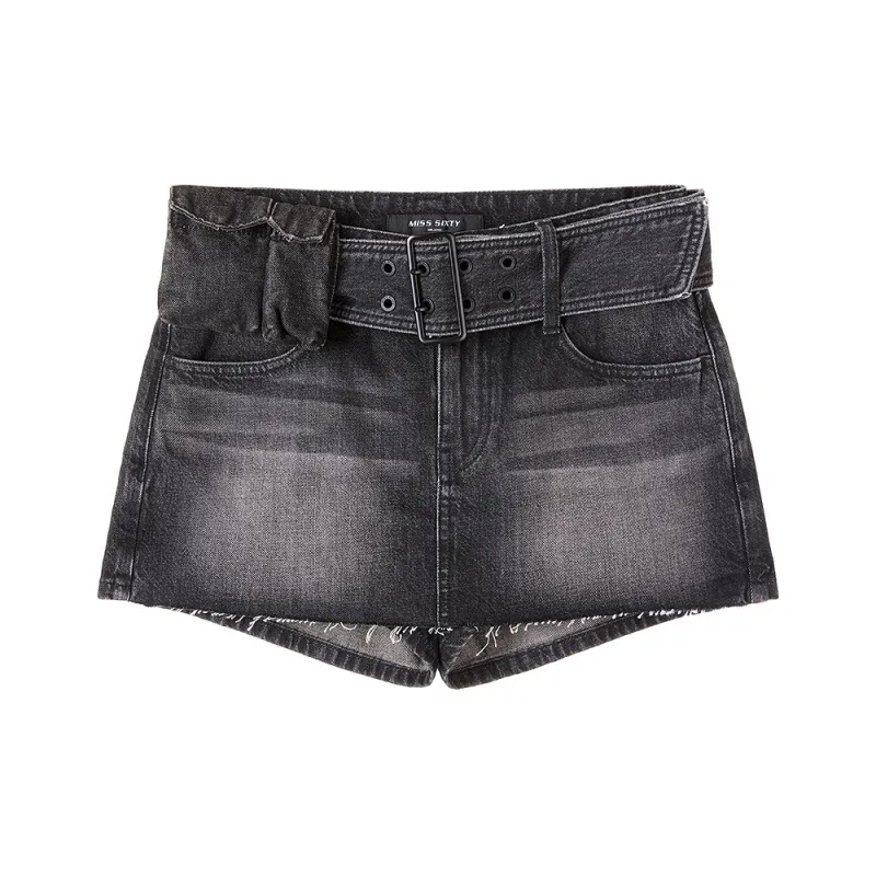 Miss Sixty Denim Shorts Women's Black Gray-0