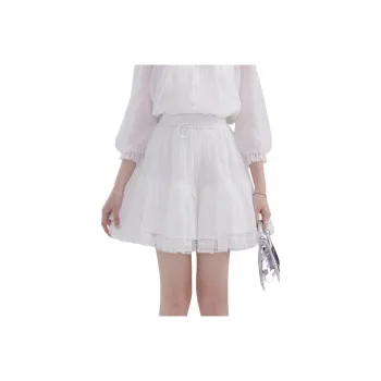 DEAR DEER PUFF Casual Short Skirts Women's White