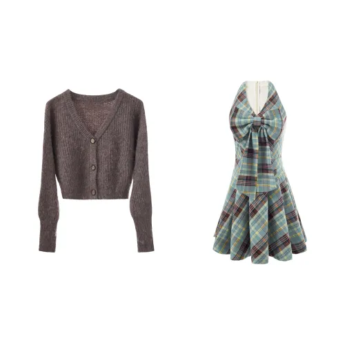 Blovelan Skirt Set Women's Christmas Green