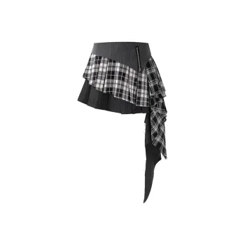 COMMA GIRL Casual Short Skirts Women's Gray