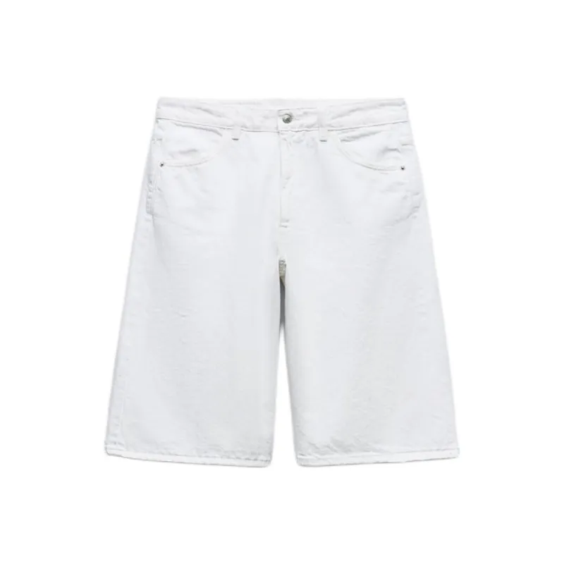 ZARA Trf Denim Shorts Women's White-0