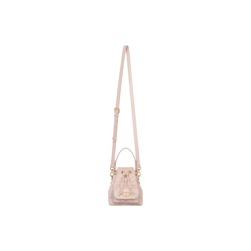 DIOR Caro Sheepskin Bucket Bag, Shoulder Bag, Crossbody Bag, Handbag Mini Women's Rouge Pink-3