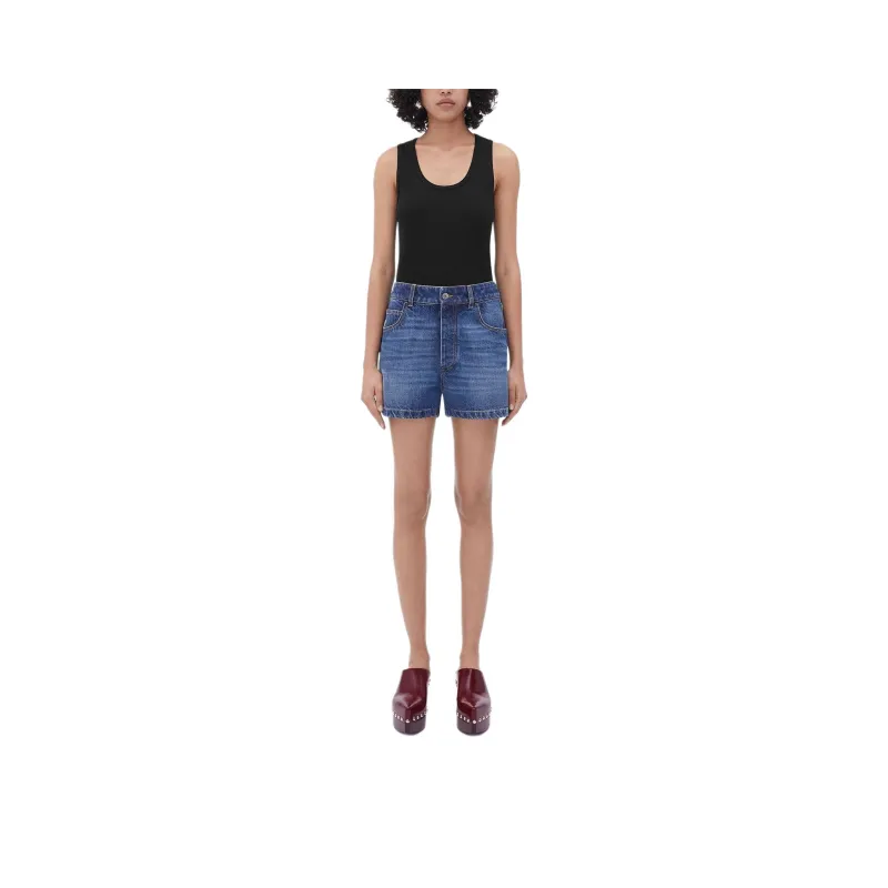 Bottega Veneta Denim Shorts Women's Blue-0