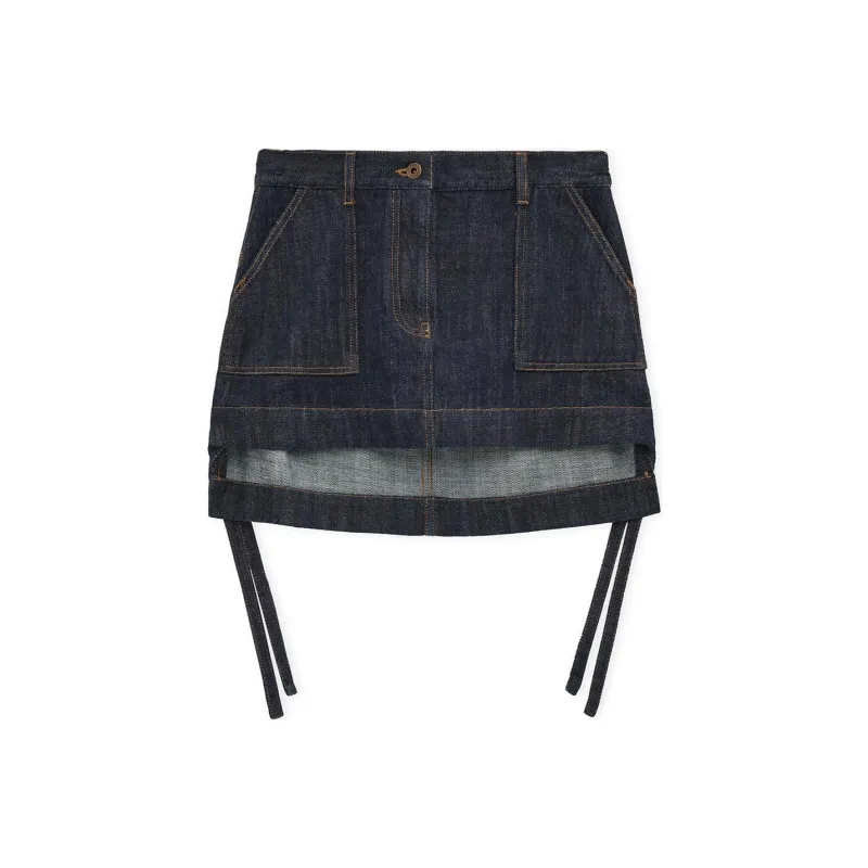 LOEWE Workwear Skirt 'Indigo Blue'-0