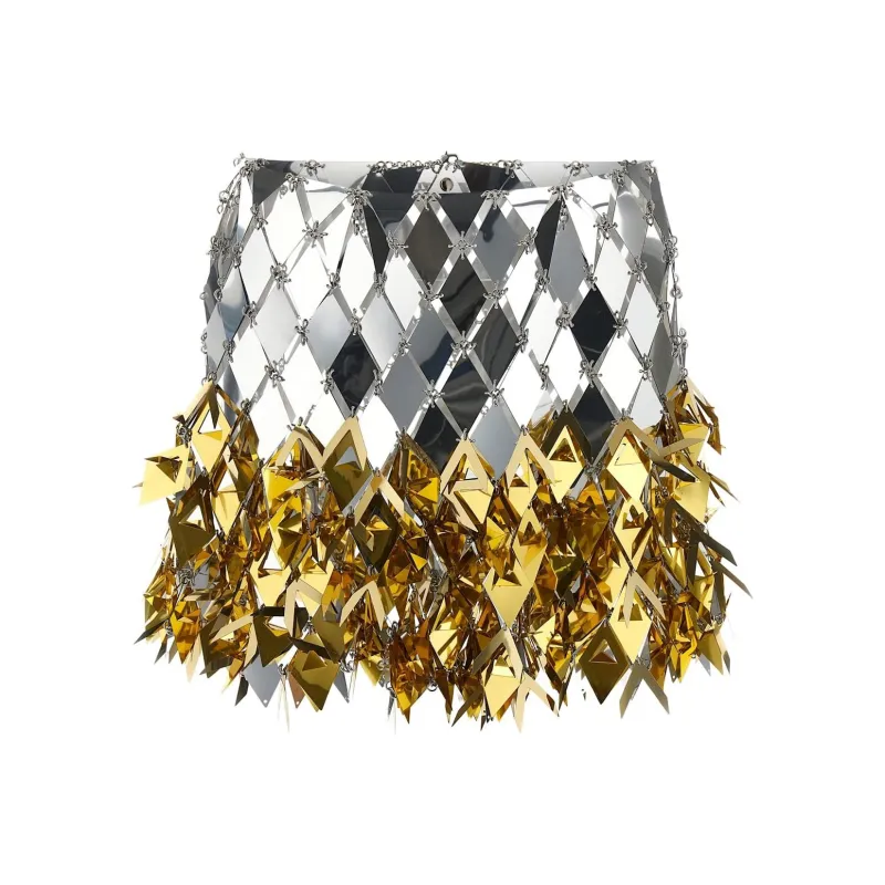 Paco Rabanne Spikey Fringed Mirrored Mini Skirt-0