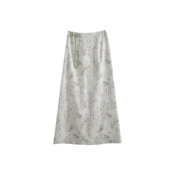 Olrain Casual Long Skirt Women's Light Green
