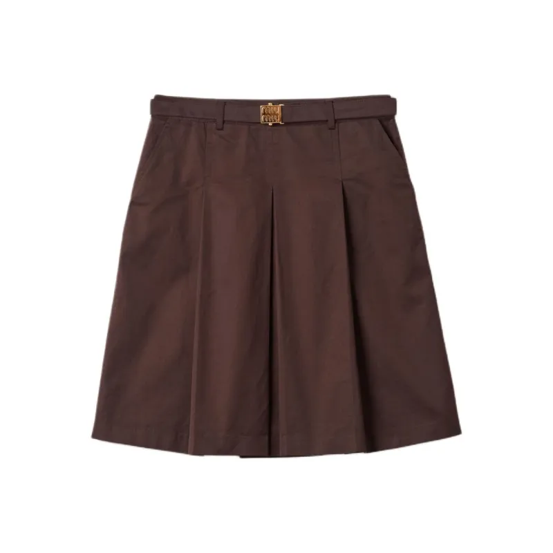 MIU MIU SS24 Casual Long Skirts Women's Cocoa Brown-0
