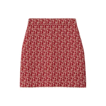 Burberry New Year's Greeting Collection FW24 Casual Short Skirts Women's Red