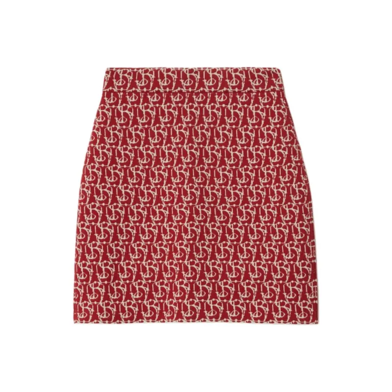 Burberry New Year's Greeting Collection FW24 Casual Short Skirts Women's Red-0