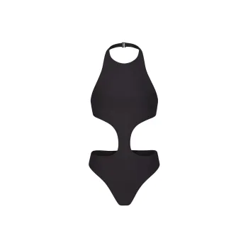 SKIMS SIGNATURE SWIM HALTER MONOKINI One-piece Swimsuit Women's ONYX/Onyx