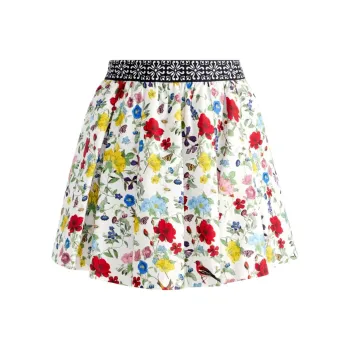 ALICE+OLIVIA Haven Embroidered waistband Mini Skirt