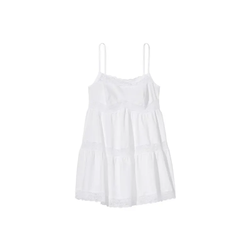 Victoria's Secret PINK BY FRANKIES BIKINIS MAGNOLIA POPLIN DRESS /WP One-piece Swimsuit Women's White-0