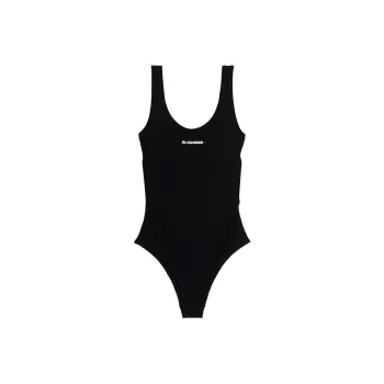 JIL SANDER + Logo Printed One Piece Swimsuit