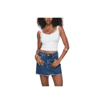 PRINCESS POLLY CRYSTAL BAY SKORT Denim Shorts Women's MID WASH/Medium Water Wash