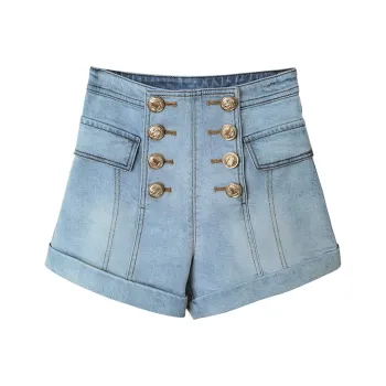 NancyCavally Denim Shorts Women's Light Blue